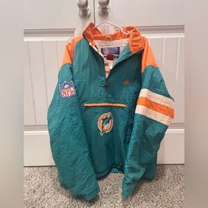 VTG Vintage NFL Apex One Miami Dolphins Pullover Jacket Size Large
